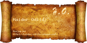 Haider Odiló névjegykártya